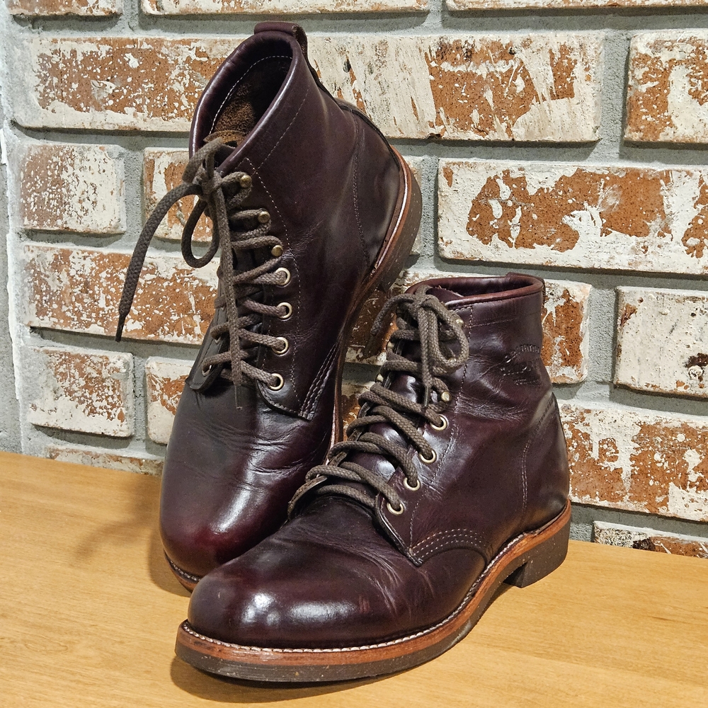 Chippewa Service Boots | Burgundy Cordovan Leather | Made in USA | Vibram Sole